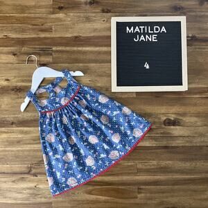 Matilda Jane Camp MJC Blue Chambray Cherries Sleeveless Getaway Halter Tunic 4